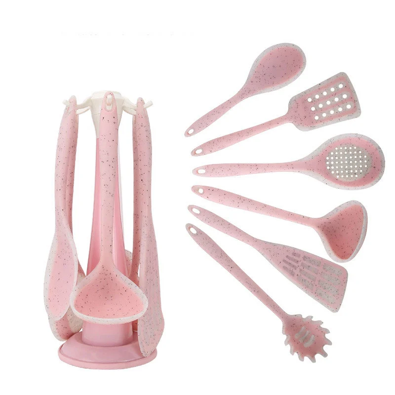7pcs Set Alat Memasak Silikon Unibody yang Comel Mudah Dibersihkan