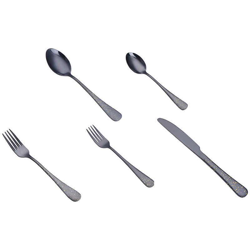 Set Kutleri Kelabu Gunmetal Keluli Tahan Karat Bersalut Titanium